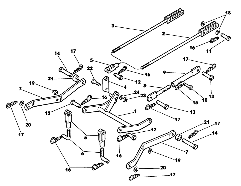 3 Point Hitch Diagram and Parts List for 62542C (K00000001-K99999999)(1991) Lawn Boy Lawn Tractor